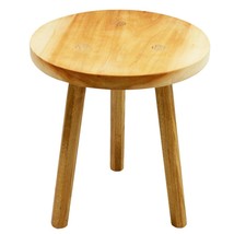 Wood Round Seat Milking Stool With Round Legs Shabby Chic Traditional Handmade - £40.60 GBP