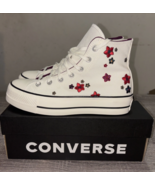NWB Converse women's shoes sz. 6 Egret/red/frozen Acai embordered flowers - $50.00