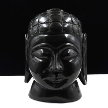 Natural Black Jade Buddha Head 8645 Cts Gemstone Statue For Home Decor - £260.39 GBP