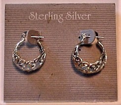 Sterling Silver Hoop Earrings NOC 7/8&quot; - £27.39 GBP