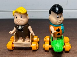 1986 Hanna Barbera The Flintstones Kids Fred &amp; Barney Vinyl Figure &amp; cars - £15.99 GBP