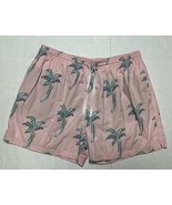 Chubbies Shorts Mens XXL Palm Tree Print 5.5" Inseam Swim Trunks Mesh Lined Pink - $26.90