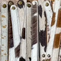 Cowhide Bracelets Hair On Cowhide Genuine Leather Black White - £14.21 GBP