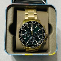 Fossil BQ2493 Green Bannon Multifunction Golden Tone Stainless Steel Watch - £85.78 GBP