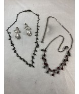 Vtg Austrian Crystal Necklaces Red &amp; Blue Lot Of Two + Austrian Crystal ... - £19.32 GBP