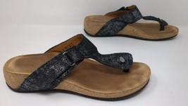 Taos Lucy Thong Sandals Black Metallic Women&#39;s Size 39 US 8 - 8.5 - £23.86 GBP