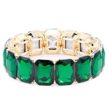 New Green Crystal Stone Stretch Bracelet - £12.66 GBP