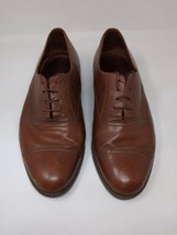 Salvatore Ferragamo Italy Brown Leather Men&#39;s Cap Toe Oxford Lace Shoes ... - £63.15 GBP