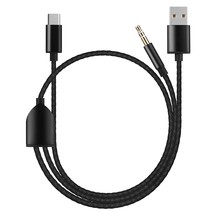 Usb C To 3.5Mm Aux Cable, 2 In 1 Usb C To 3.5Mm Car Stereo Aux Headphone Jack Ca - £18.21 GBP