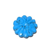 16 Cts Blue Turquoise Flower Carving Handmade Loose Gemstone for Jewelry... - £7.83 GBP