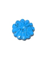 16 Cts Blue Turquoise Flower Carving Handmade Loose Gemstone for Jewelry... - $13.60 CAD