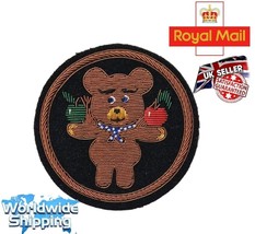 Bullion Gold Embroidered Bear Patches For Coat, Jacket And Uniforms. - £9.43 GBP