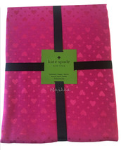 Kate Spade Valentine&#39;s Day Tablecloth Hot Pink Berry Shimmer Hearts 70&quot; Round - £45.90 GBP
