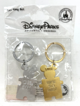 Disney Parks Mickey Mouse and Minnie Mouse Jigsaw Shaped Key Rings  Keytags - £9.63 GBP