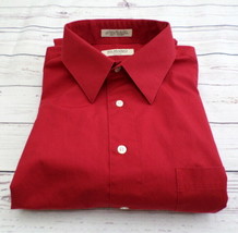 MURANO Men&#39;s Fitted Dress Shirt Size 17 | 34 Blended Broadcloth Red - £8.57 GBP