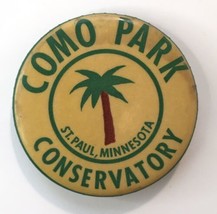 Vtg Como Park Zoo Conservatory Pin Pinback Button Palm Tree St Paul MN 1... - £7.86 GBP