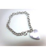 Marsala Sterling Silver Heart Charm Rolo Bracelet - $19.00