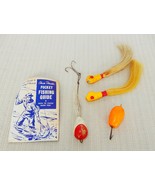 Vintage lot- 50&#39;s Chuck Daniels Pocket Fishing Guide &amp; 4 wood &amp; pot meta... - £19.92 GBP
