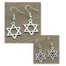 Star Of David Earrings 1.5&quot; Jewish Hebrew Nation Symbol Pride Kabbalah Drop New - £6.23 GBP