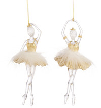 Gisela Graham London Gold and White Ballerina Christmas Ornaments  Lot o... - £15.68 GBP