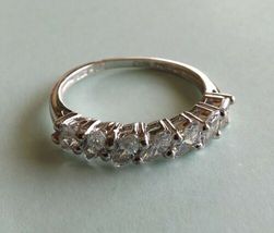 QVC Diamonique Marquise 7 Stone Band Ring DQCZ925 Size 7 Epiphany Sterling - £39.95 GBP