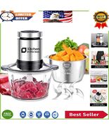 400W Electric Food Processor &amp; Meat Grinder with 2×8 Cup Bowls &amp; Bi-Leve... - $111.89 CAD