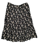 NWT Ann Taylor Black White Floral Skirt Size 10 Midi Peasant Tiered Spring Beach - $40.60 CAD