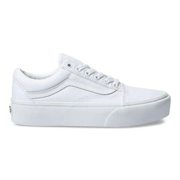 Vans Old Skool Plat White Size men&#39;s 8.0 women&#39;s 9.5 - $67.31