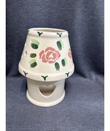 Ceramic Candle Holder W/Shade - Pink Flowers - Fairy Light Lamp - For Ja... - £12.44 GBP
