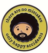 Only Happy Little Accidents Bob Ross Painter Tribute Metal Enamel Lapel Pin, New - £4.72 GBP