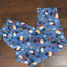 Snoopy Men’s Pajama Pants Christmas Snowflakes New Sz XL Blue - $28.99