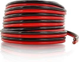 Flexible 10 AWG American Wire Gauge 50 Feet Stranded Oxygen Free Copper Red Blac - £98.43 GBP