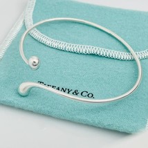7.5” Tiffany &amp; Co Elongated Teardrop Bangle Bracelet Elsa Peretti in Silver - £304.18 GBP