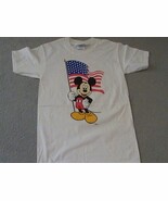 Mickey Mouse w/USA flag on a small white tee shirt  - €18,96 EUR