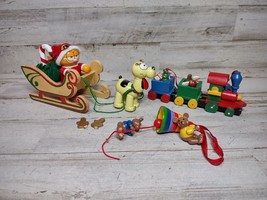 3 Vintage Wooden Christmas Ornaments Decorations Garfield Odie Train *DAMAGE* - £7.17 GBP