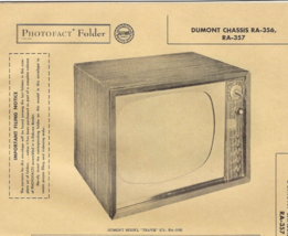 1956 DUMONT RA-356 357 TELEVISION Tv Photofact MANUAL RA356 RA357 Travis... - $9.89