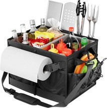 Lorbro Grill Caddy, Bbq Caddy With Paper Towel Holder, Utensil Caddy With, Black - £32.48 GBP