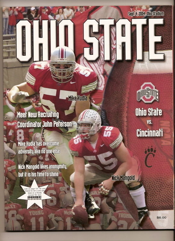 2004 Ohio State Football Program 9 4 2004 Cinncinatti - $15.00