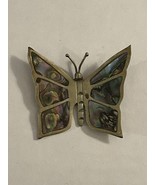 Vtg Butterfly Abalone Silver Brooch Pin Taxco Mexico J322 - $281.95 MXN