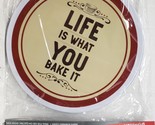 Set of 2 Stovetop Printed Tin Burner Covers(10&quot; &amp; 8&quot;)LIFE IS WHAT YOU BA... - $12.86