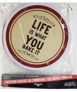 Set of 2 Stovetop Printed Tin Burner Covers(10&quot; &amp; 8&quot;)LIFE IS WHAT YOU BA... - £10.11 GBP