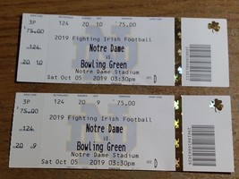 LOT 2 - 2019 Football Ticket Notre Dame Fighting Irish VS Bowling Green ... - £3.92 GBP