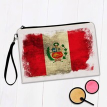 Peru : Gift Makeup Bag Distressed Flag Vintage Peruvian Expat Country - £9.38 GBP