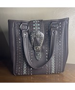 MONTANA WEST Studded Saddle Brown Leather Hobo Purse Concealed Carry Han... - $42.06