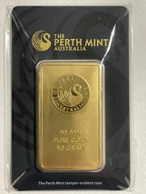 Gold Bar Perth Mint 50 GRAM Pure Gold 999.9 In Sealed Assay - $3,375.00