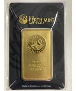 Gold Bar Perth Mint 50 GRAM Pure Gold 999.9 In Sealed Assay - $5,000.00