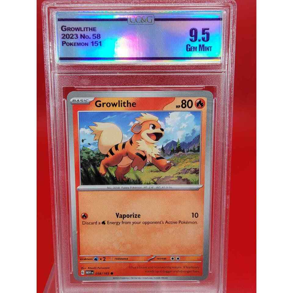 Pokémon Card 151 Playset Growlithe 058/165 Gem Mint CCG 9.5 - $24.62