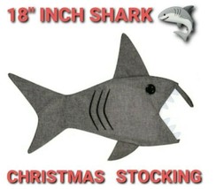 Christmas House: Shark: 18" Inch: Gray: Christmas Stocking: Brand New - $12.34