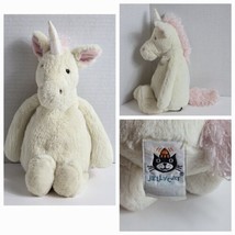 Jellycat London Bashful Unicorn Plush 12&quot; Cream White Soft Floppy Stuffed Animal - £8.03 GBP