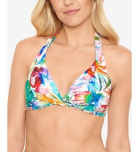 RALPH LAUREN Bikini Swim Top Twist Front Caribbean Floral Size 6 $84 - NWT - $26.99